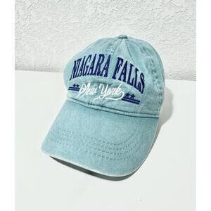 Blooming Onion Niagara Falls Hat New York Light Blue Hook and Loop Souvenir OS